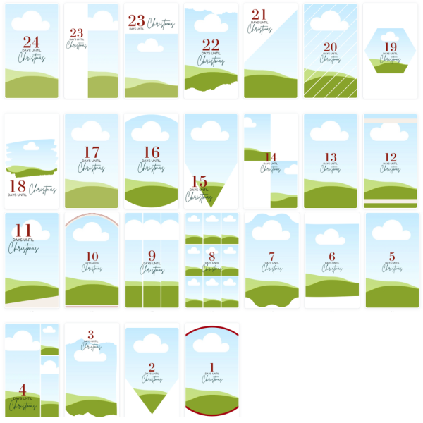 24 Days Countdown Calendar Canva Templates