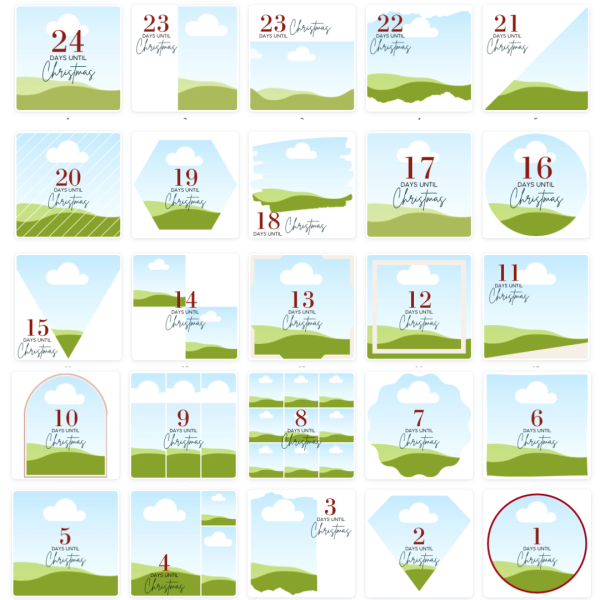 24 Days Countdown Calendar Canva Templates